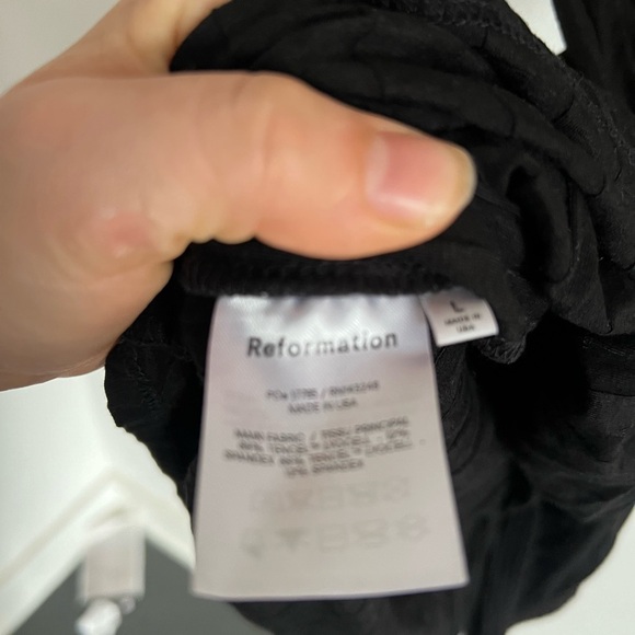 Reformation Libra Rib Knit Minidress In Black Size L - Picture 4 of 7